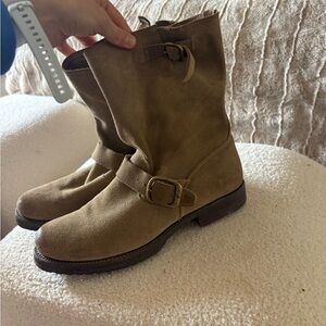 Frye Suede Buckle Boots